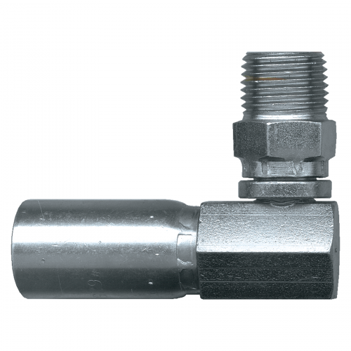 Fairview U Series Crimp End;90Elbow;1/4ID x1/4MPTSW Item #: FVF-SC616SW-4B | GarageAndFab.com