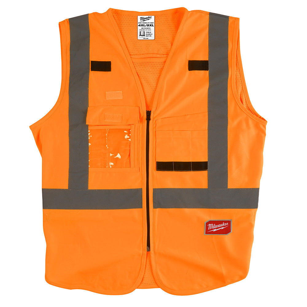 Milwaukee Electric (12) Hi-Vis Vest-Orange-4X/5X (Csa) - MLW-48-73-5074 | MFVCanada.com
