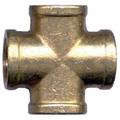 Fairview Brass Cross;1/2 FPT Item #: FVF-102-D | GarageAndFab.com