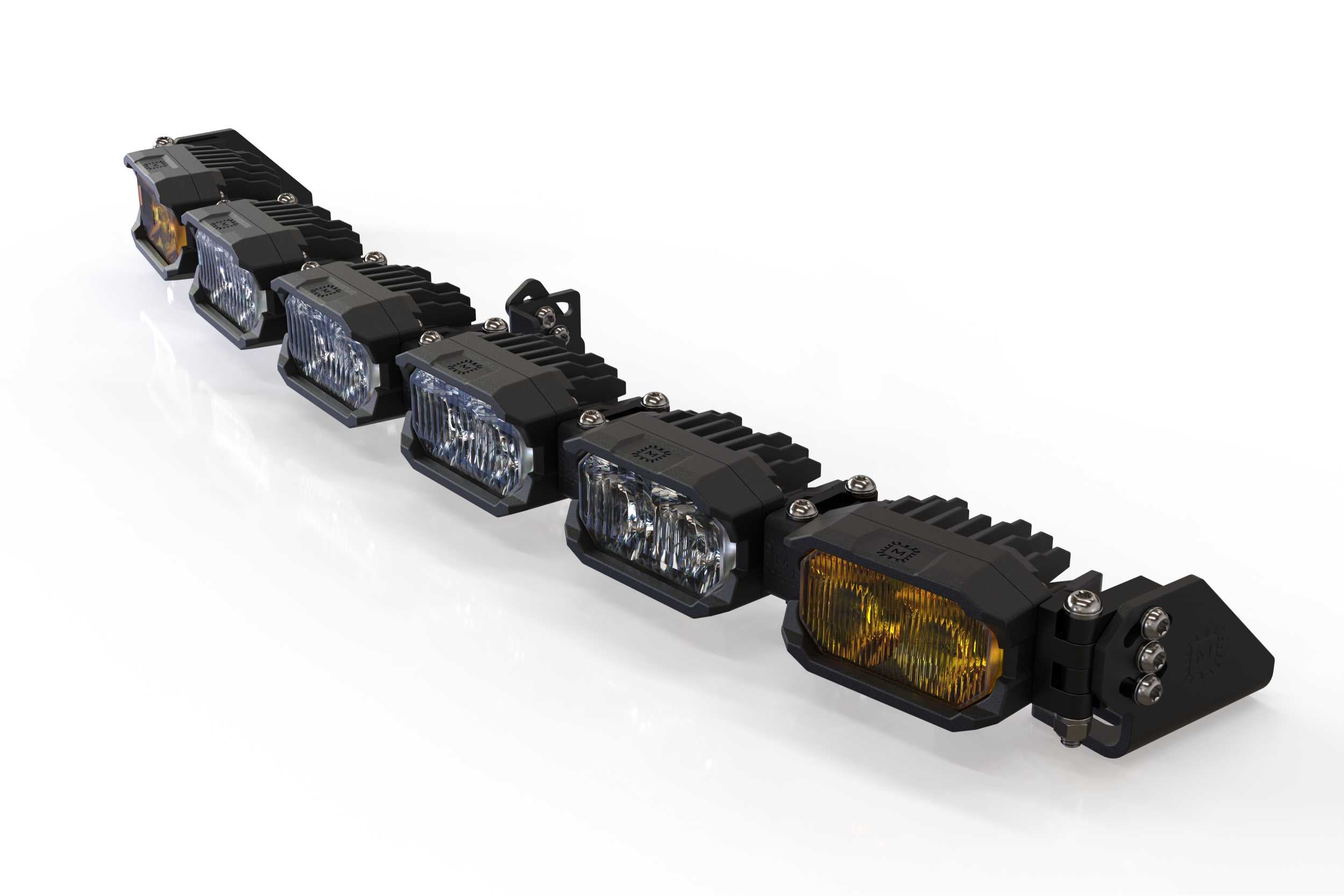 Single-Row BangerBar: (6 Pod / 24") (NCS Power - White/Yellow) BAR-1ROW-009 | GarageAndFab.com