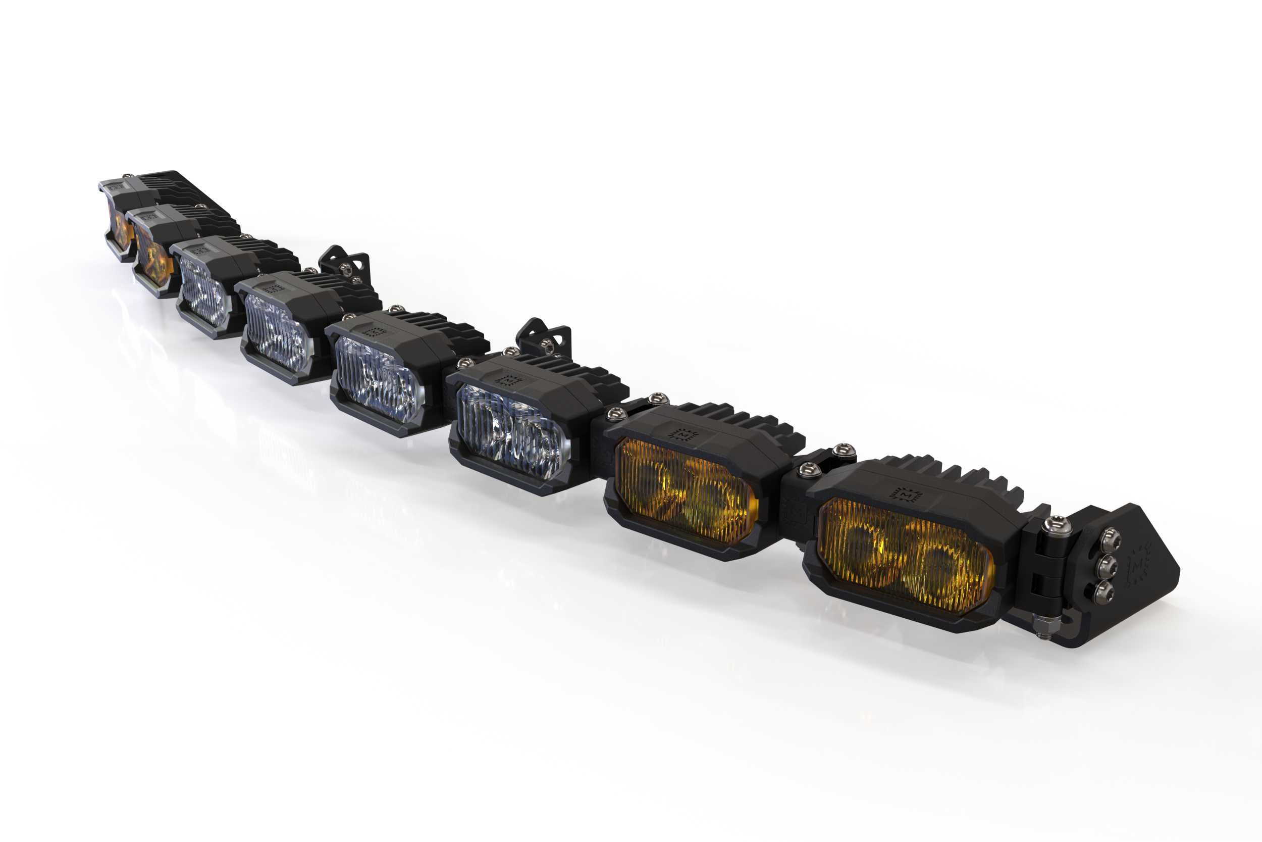 Single-Row BangerBar: (8 Pod / 31.5") (NCS Power - White/Yellow) BAR-1ROW-015 | GarageAndFab.com