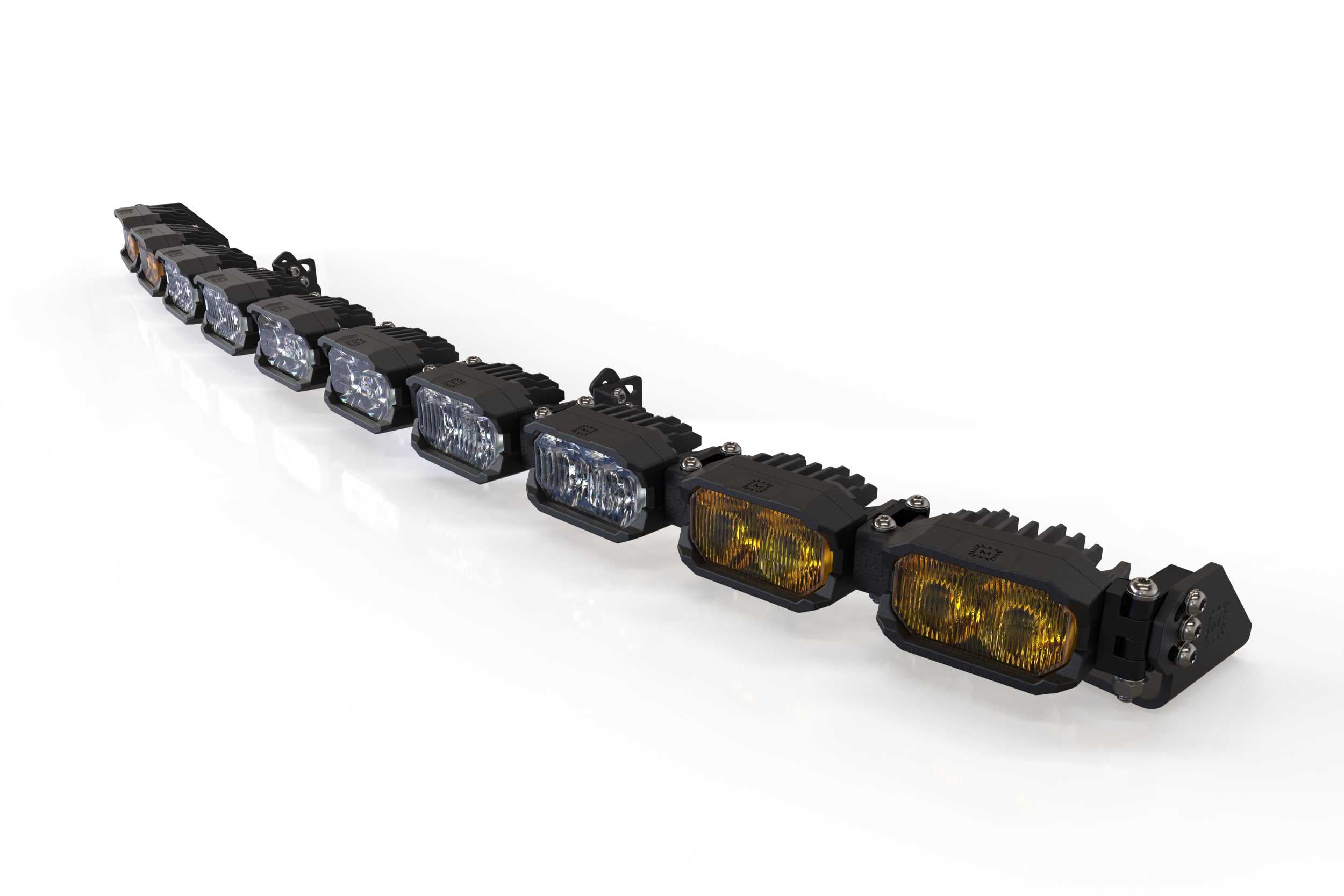 Single-Row BangerBar: (10 Pod / 40") (NCS Power - White/Yellow) BAR-1ROW-021 | GarageAndFab.com