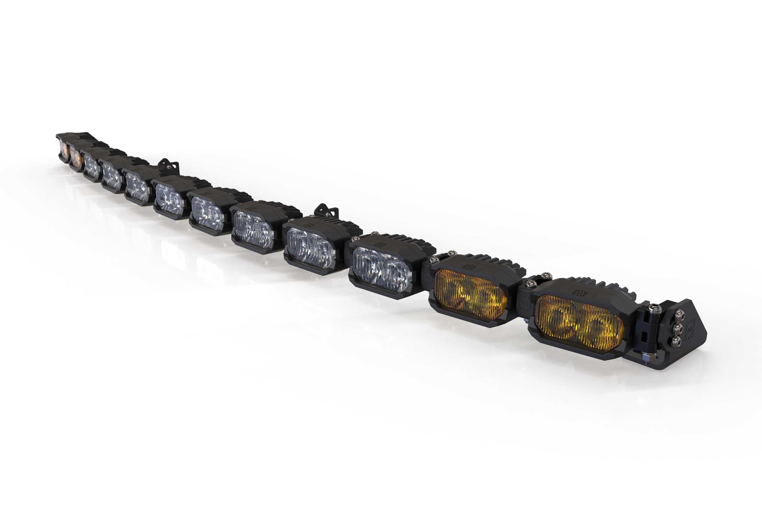 Single-Row BangerBar: (12 Pod / 47") (NCS Power - White/Yellow) BAR-1ROW-027 | GarageAndFab.com