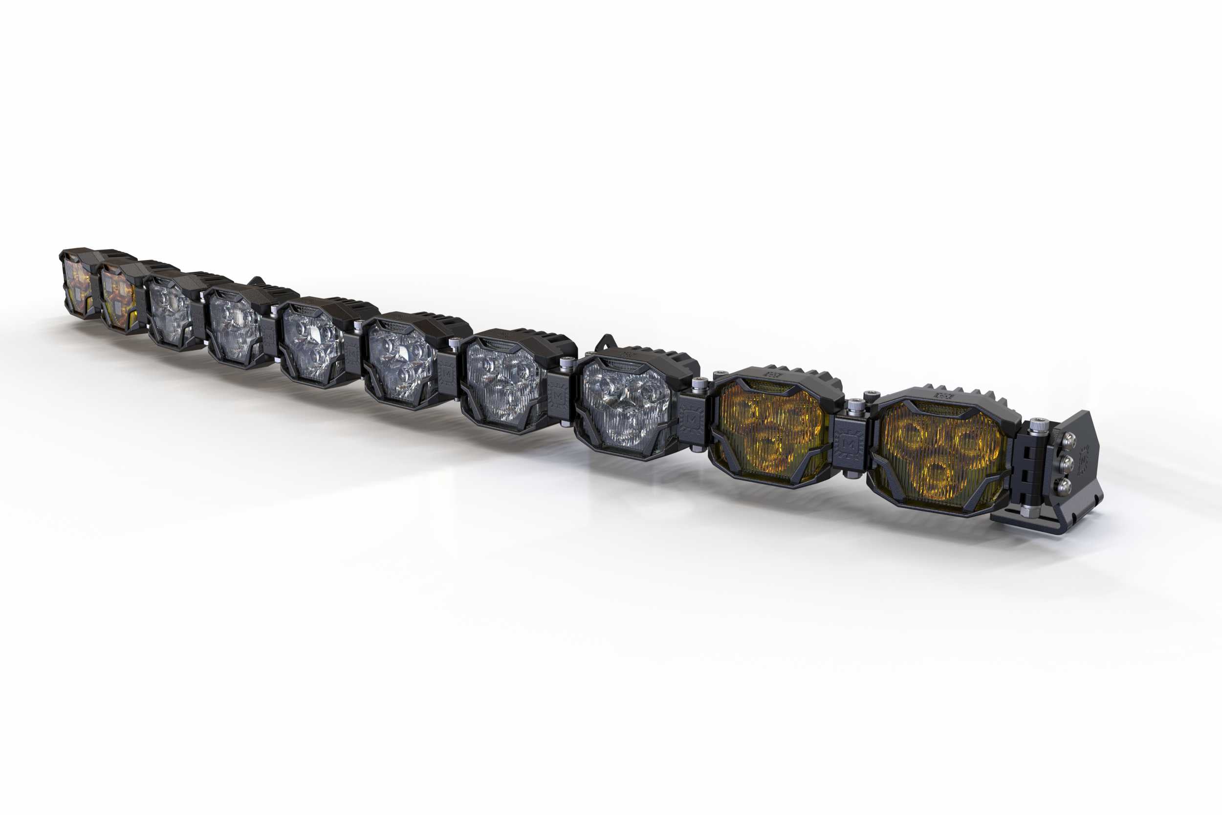 Double-Row BangerBar: (10 Pod / 40.5") (NCS Power - White/Yellow) BAR-2ROW-021 | GarageAndFab.com