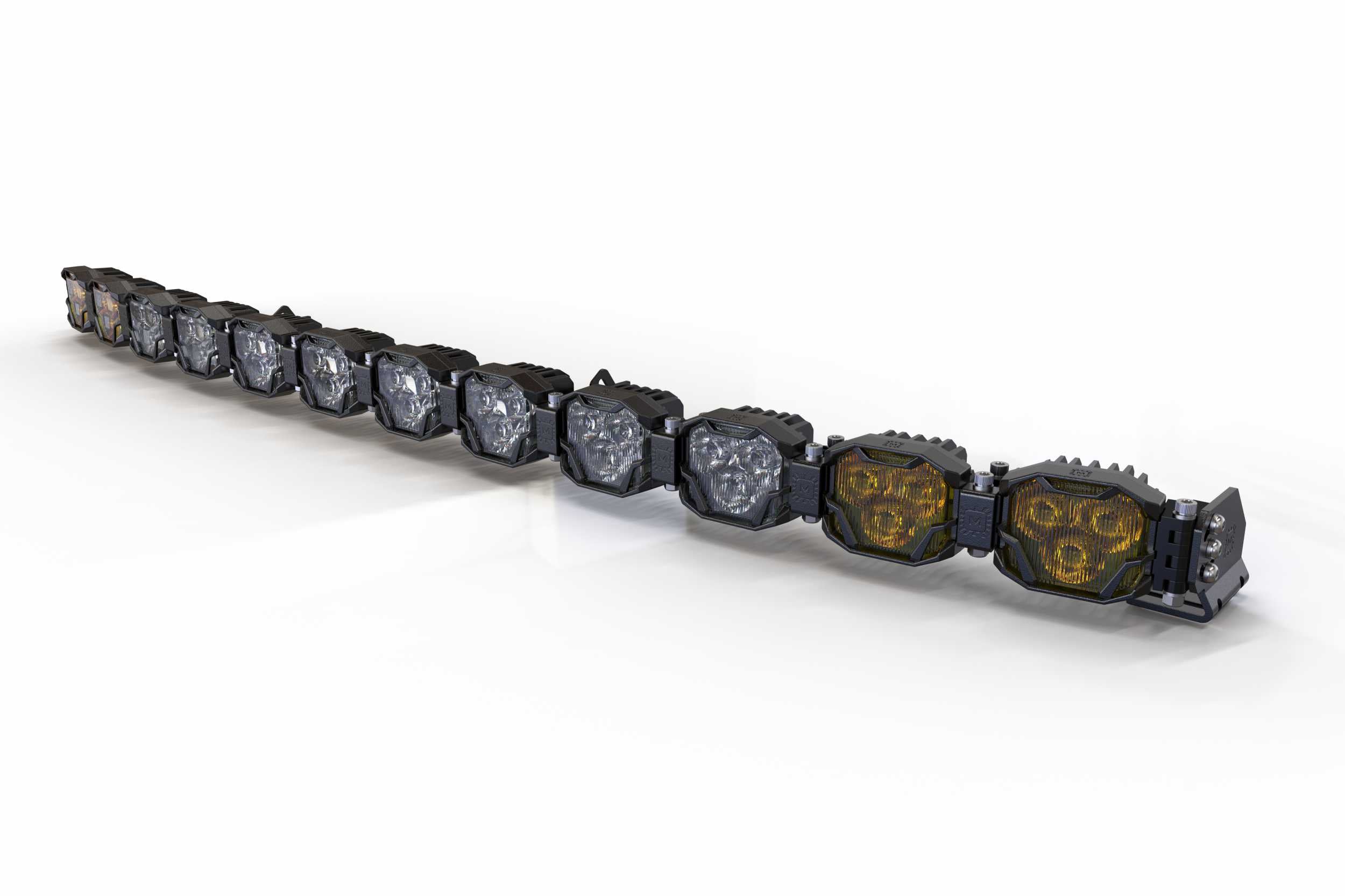 Double-Row BangerBar: (12 Pod / 48.5") (NCS Power - White/Yellow) BAR-2ROW-027 | GarageAndFab.com