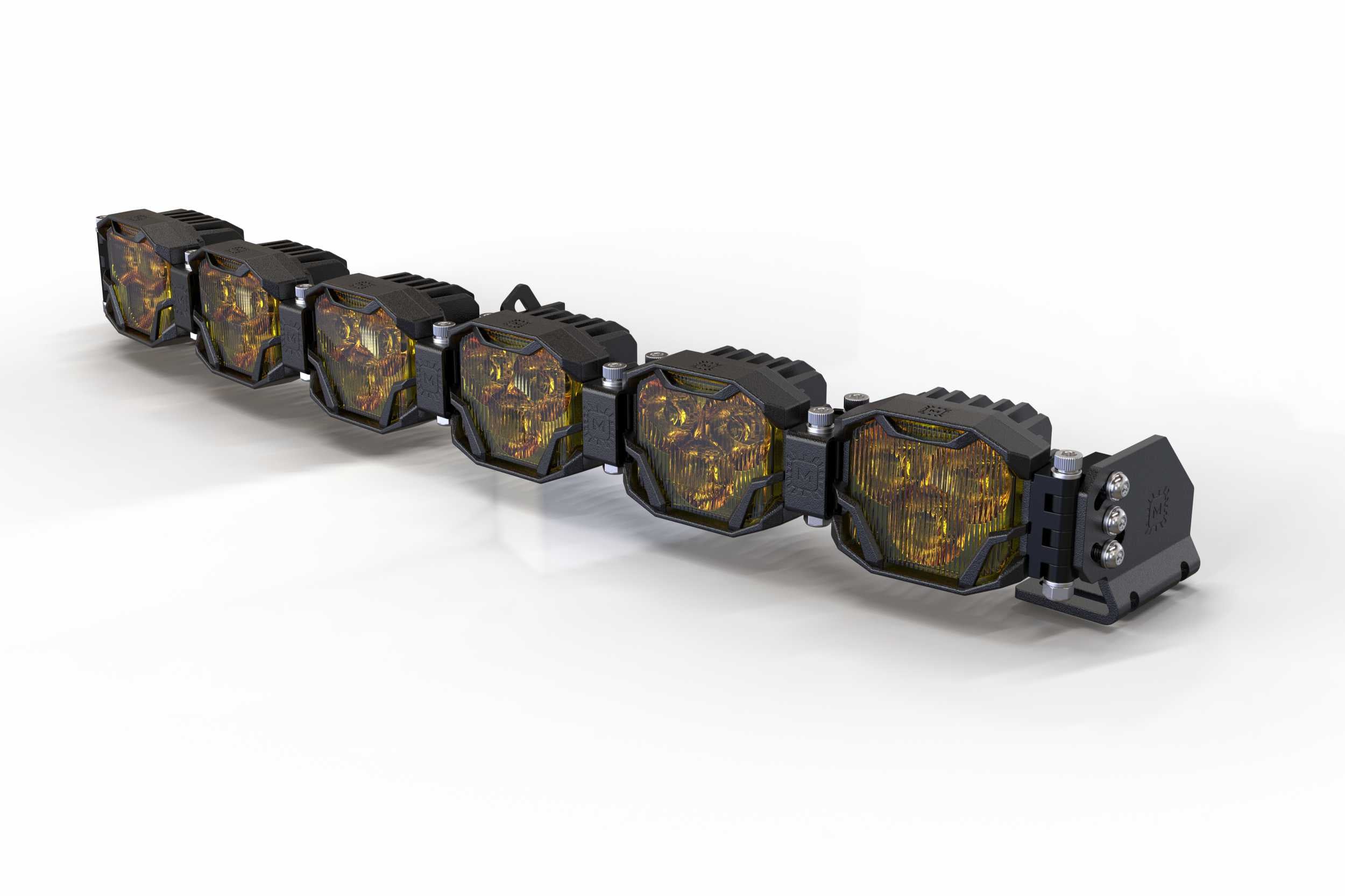 Double-Row BangerBar: (6 Pod / 24.5") (NCS Power - Yellow) BAR-2ROW-008 | GarageAndFab.com