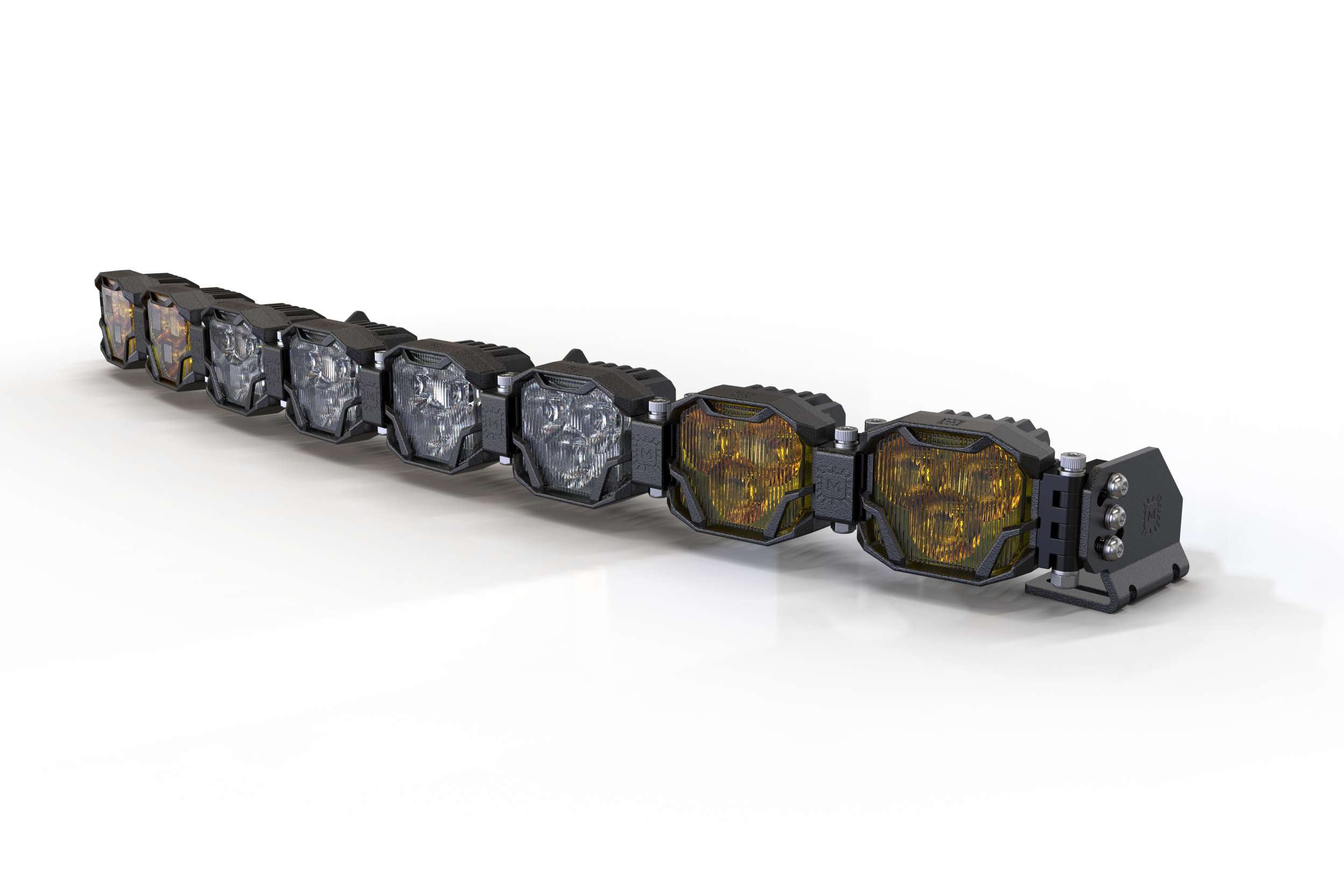 Double-Row BangerBar: (8 Pod / 32.5") (NCS Power - White/Yellow) BAR-2ROW-015 | GarageAndFab.com