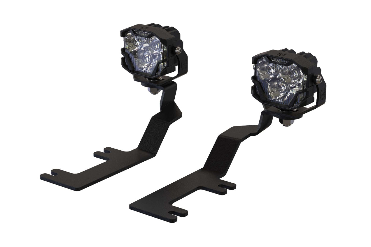 Morimoto 4Banger Ditch Light Kit: 14-18 Sierra 1500 (HXB Yellow Flood Beam) 4B-PLR-KIT-1400 | GarageAndFab.com
