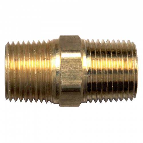 Fairview Brass Reducing Nipple;1/4 MPTx1/8 MPT Item #: FVF-122-BA | GarageAndFab.com