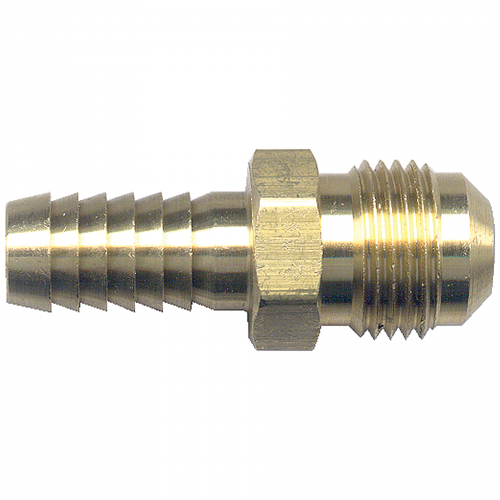 Fairview Brass 45 SAE Hose Barb;1/4x1/4 M Flare Item #: FVF-127-44 | GarageAndFab.com