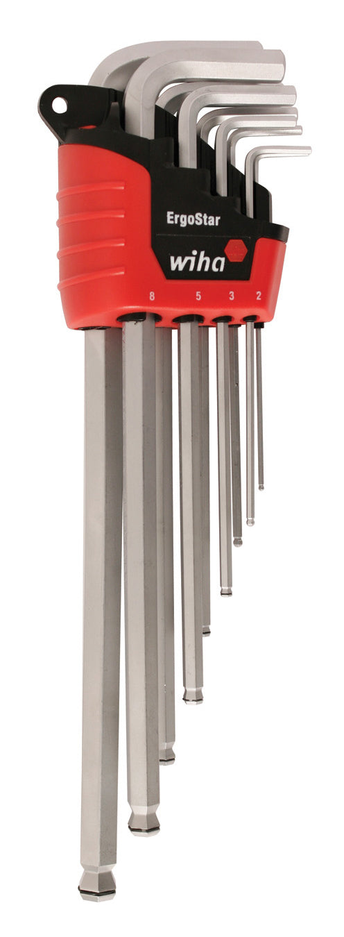 WIHA TOOLS 9 Piece Magicring Ball End Long Arm Hex L-Key Set - Metricric - WIH-66990 | GarageAndFab.com