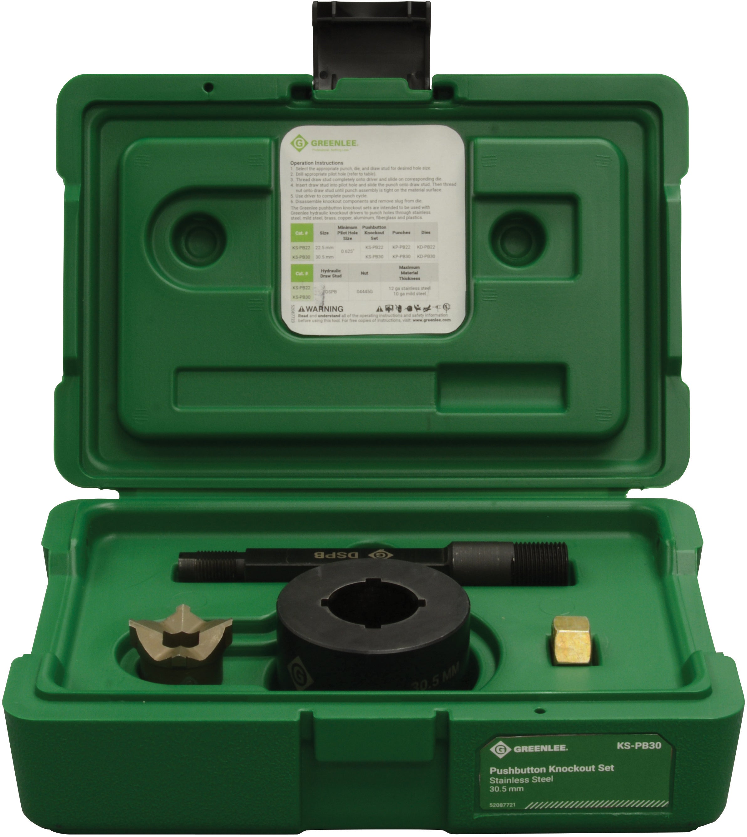 Greenlee Pushbutton Set 30.5Mm - GRE-KS-PB30 | GarageAndFab.com