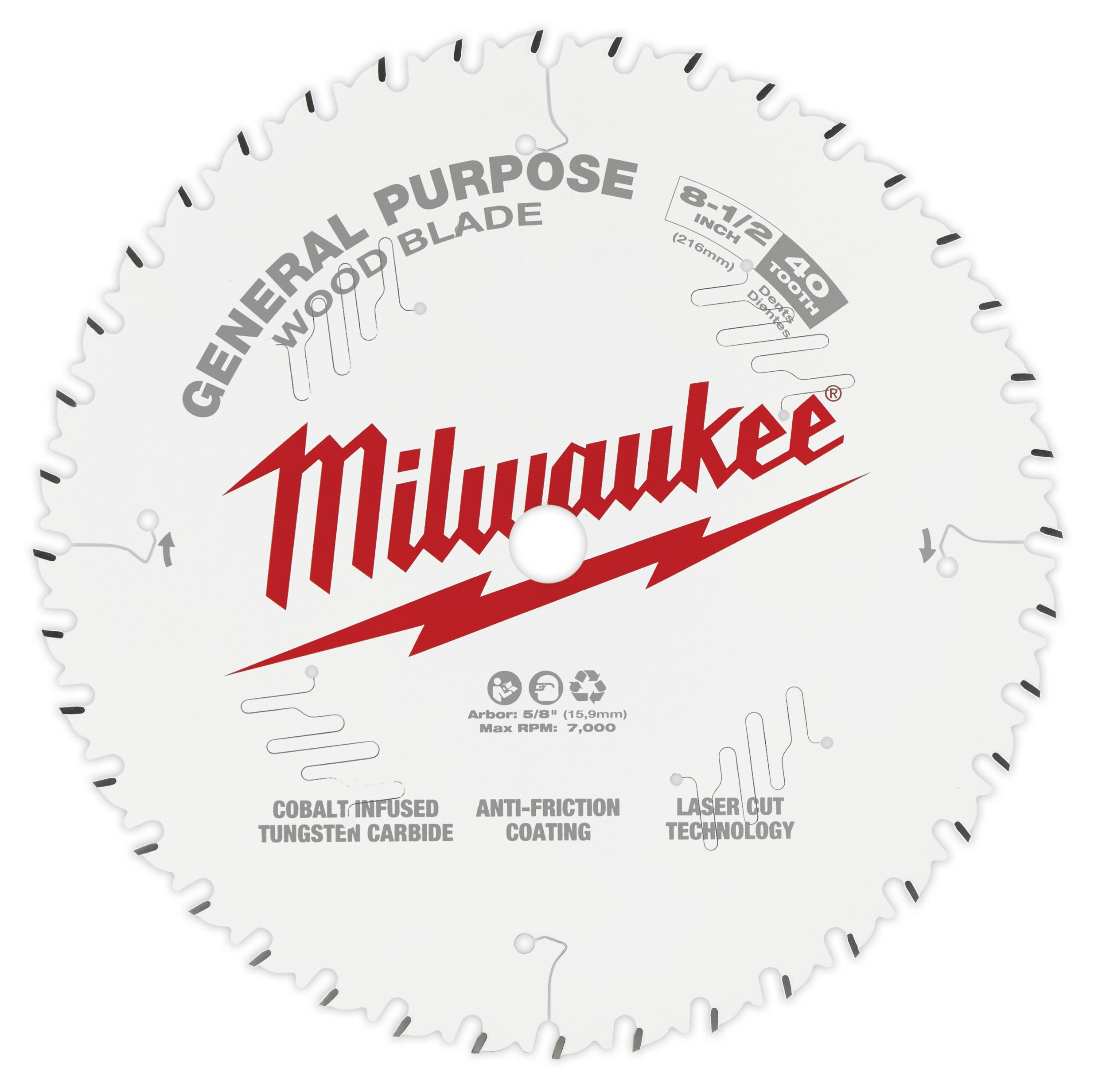 Milwaukee Electric (3) 8-1/2" 40T Gp Saw Bld - MLW-48-40-0824 | MFVCanada.com