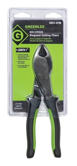 Greenlee Pliers, Diagonal 7" Molded -GRE-0251-07M | GarageAndFab.com
