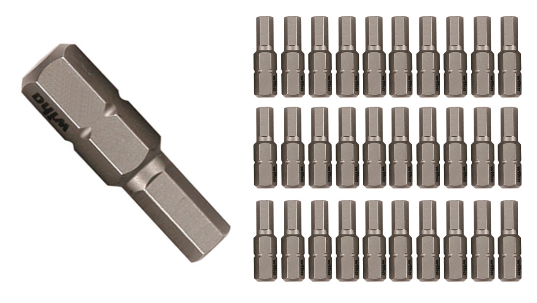 WIHA TOOLS Hex Contractor Insert Bit 3/32" X 25Mm - 30 Piece - WIH-72504 | GarageAndFab.com