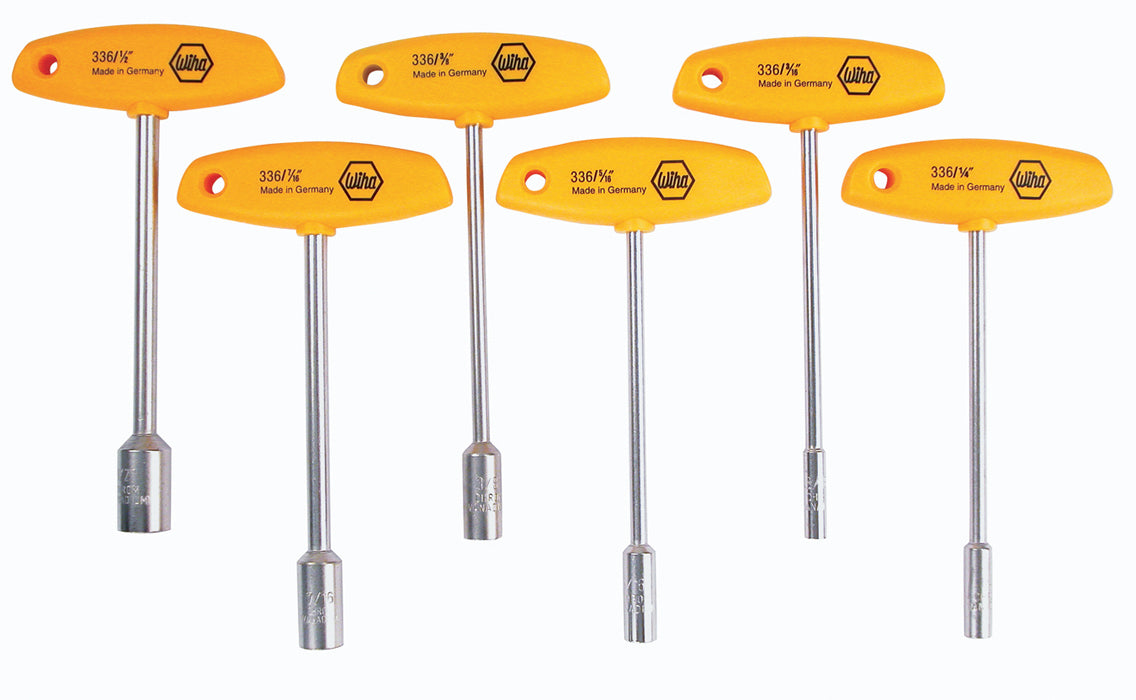 WIHA TOOLS 6 Piece T-Handle Nut Driver Set - Inch - WIH-33690 | GarageAndFab.com