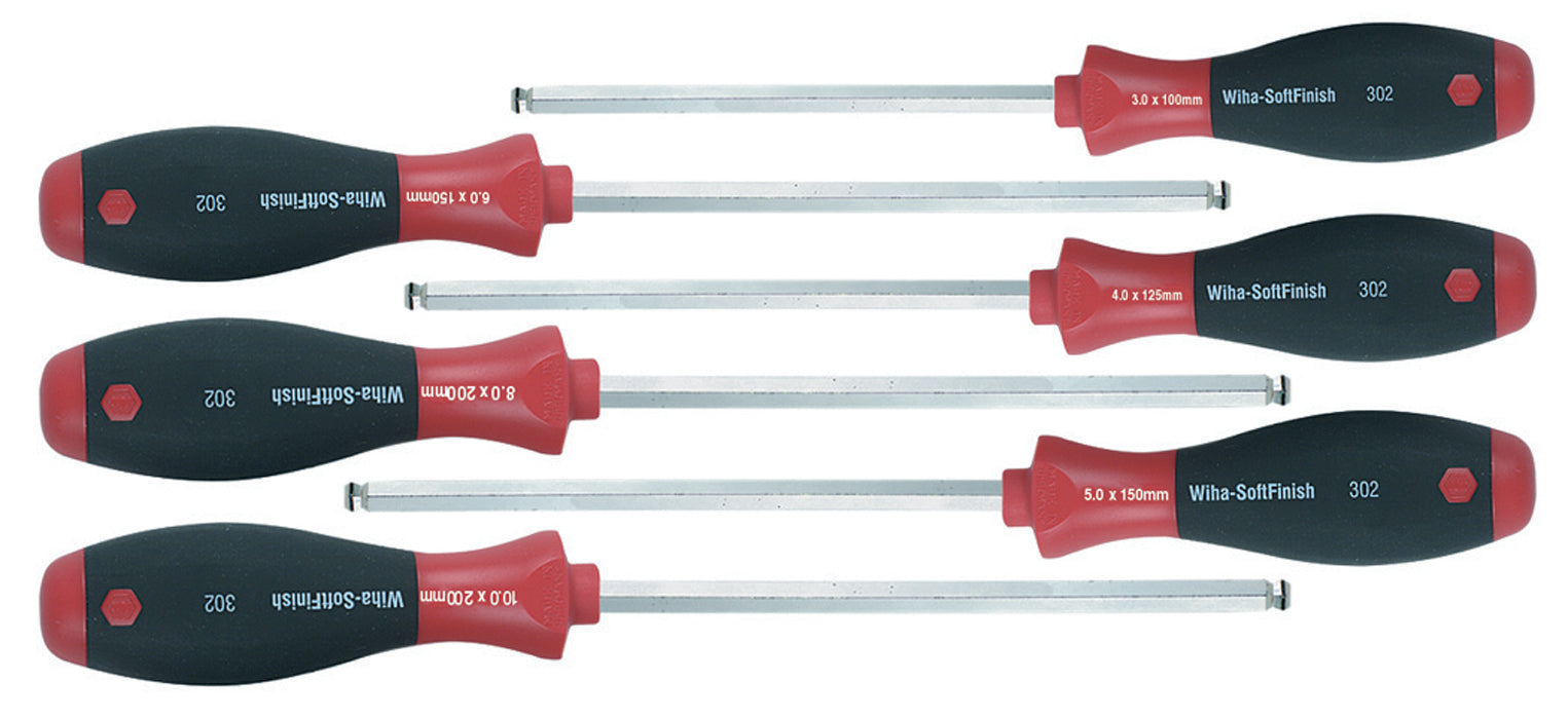 WIHA TOOLS 6 Piece Softfinish Magicring Ball End Screwdriver Set - 36792 - WIH-36792 | GarageAndFab.com