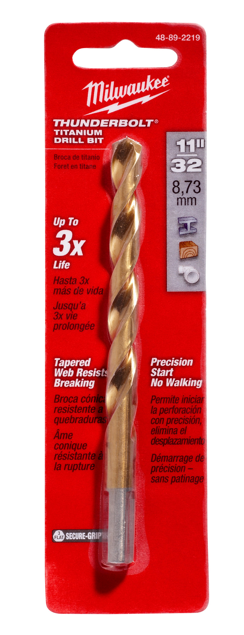 Milwaukee Electric 11/32 Tin Tbweb 135Sp Bit - MLW-48-89-2219 | MFVCanada.com