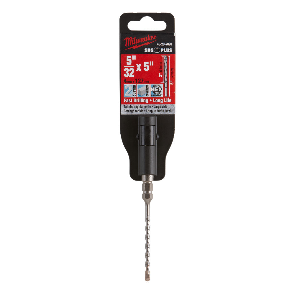 Milwaukee Electric Sds+2Ct 5/32"X 2" X 5" W/Hex - MLW-48-20-7090 | MFVCanada.com