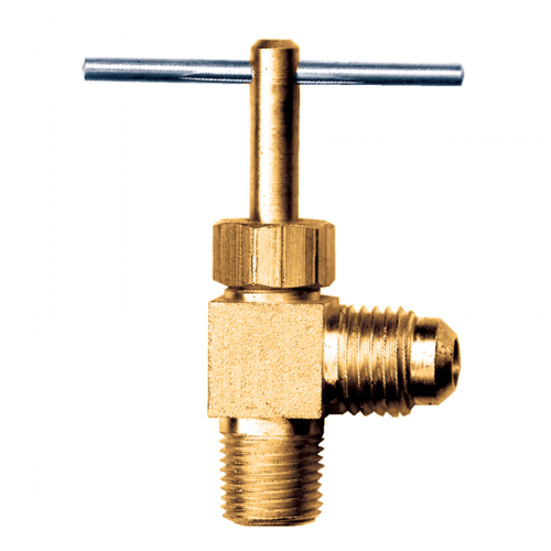 Fairview Needle Valve 90Elb;1/4M.SAEx1/8MPT Item #: FVF-3049-4A | GarageAndFab.com