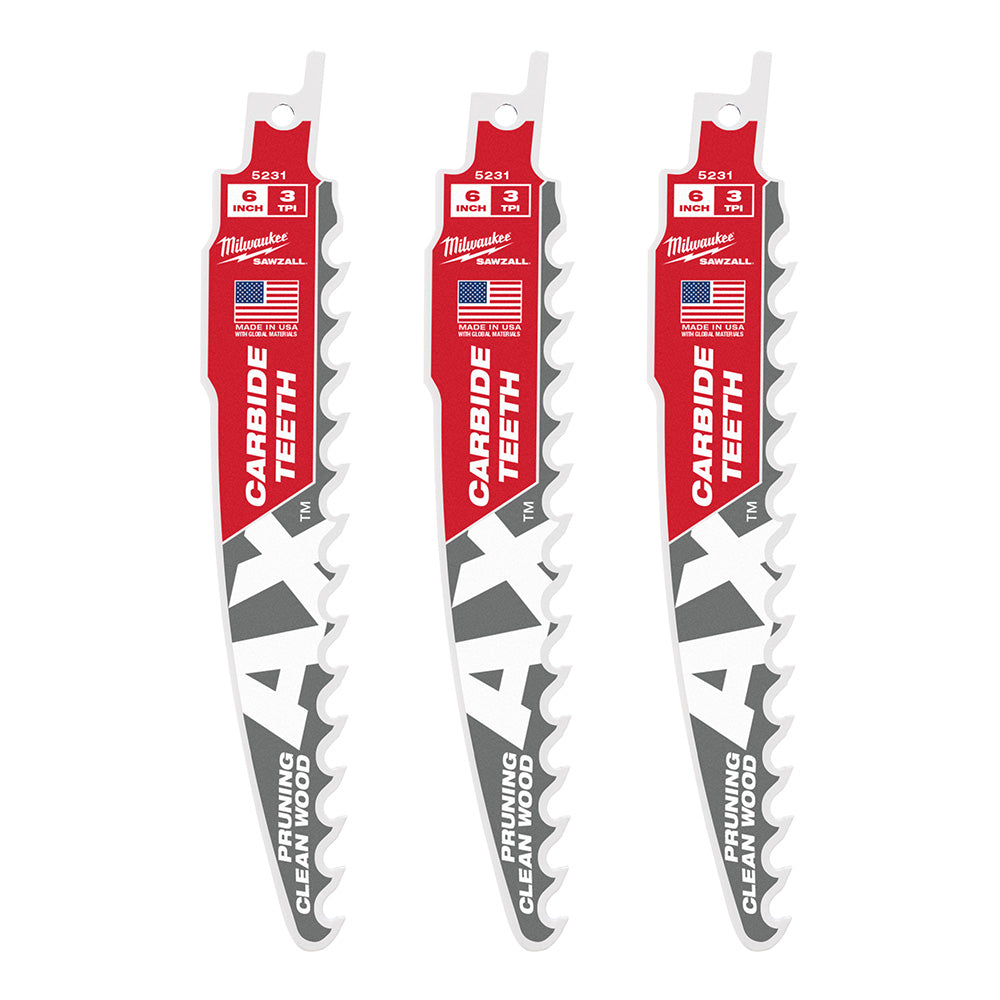 Milwaukee Electric 6In C-Pruning Sawzall Bl 3Pk - MLW-48-00-5331 | MFVCanada.com