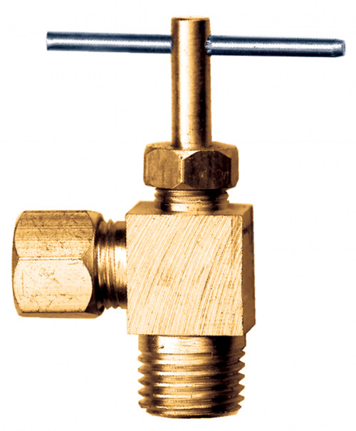 Fairview PolyComp Ndl Valve 90Elb;1/4x1/8MPT Item #: FVF-3469-4A | GarageAndFab.com
