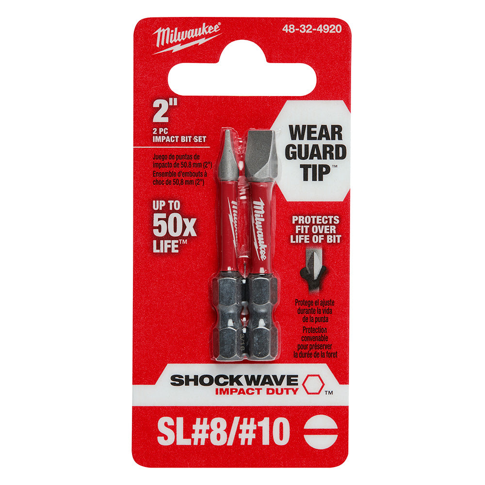 Milwaukee Electric 2Pk Slotted Power Bits #8/#10 - MLW-48-32-4920 | MFVCanada.com