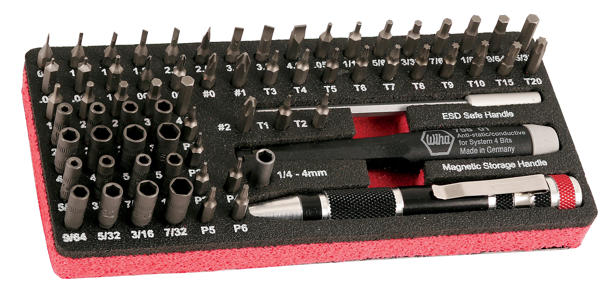 WIHA TOOLS 68 Piece System 4 Esd Safe Master Technician'S Ratchet And Microbits Set - WIH-75968 | GarageAndFab.com