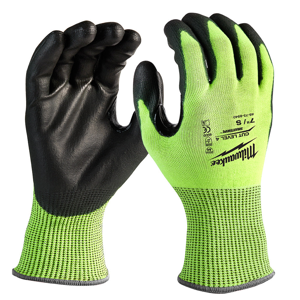 Milwaukee Electric (6) Cut 4 High Vis Gloves - S - MLW-48-73-8940 | MFVCanada.com