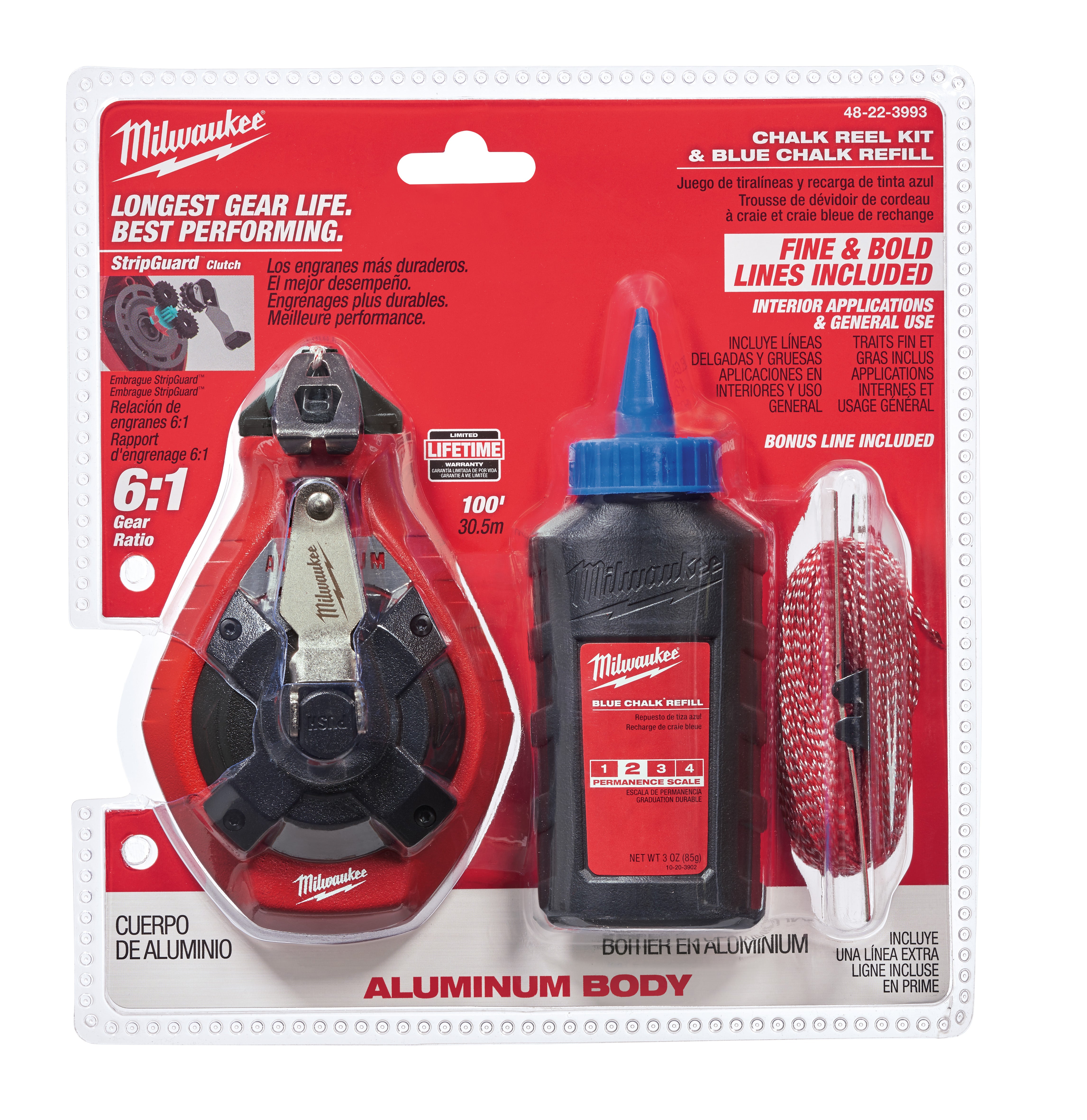Milwaukee Electric Aluminum Chalk Reel Kit - 48-22-3993 - MLW-48-22-3993 | MFVCanada.com