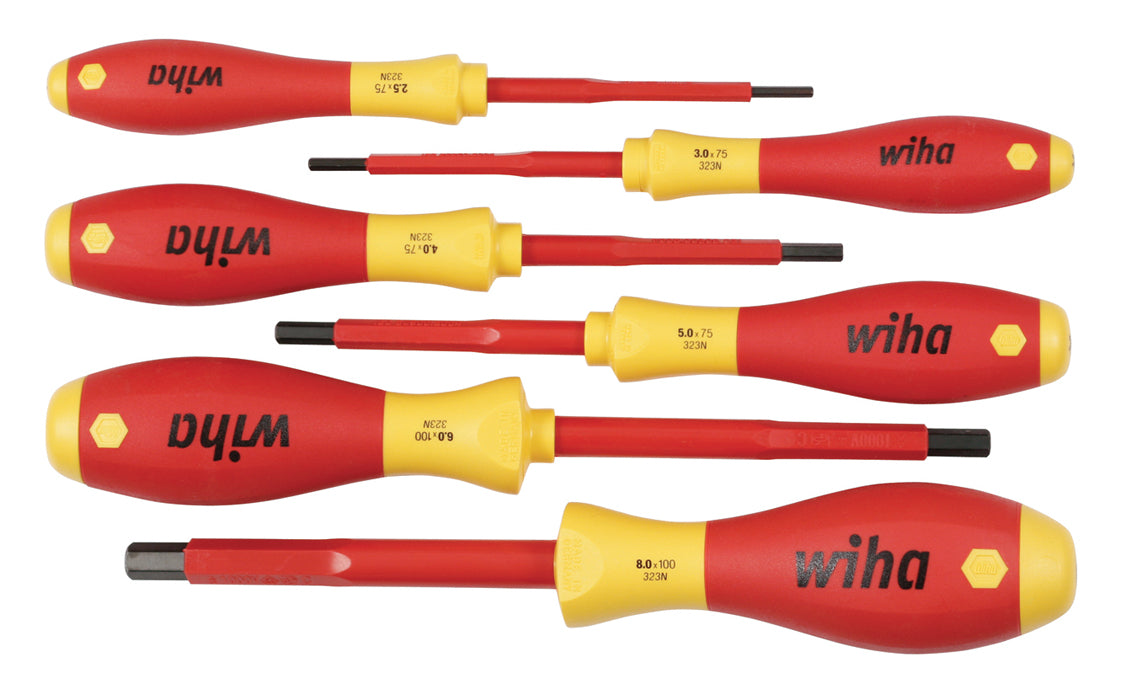 WIHA TOOLS 6 Piece Insulated Softfinish Hex Screwdriver Set - Metricric - WIH-32366 | GarageAndFab.com