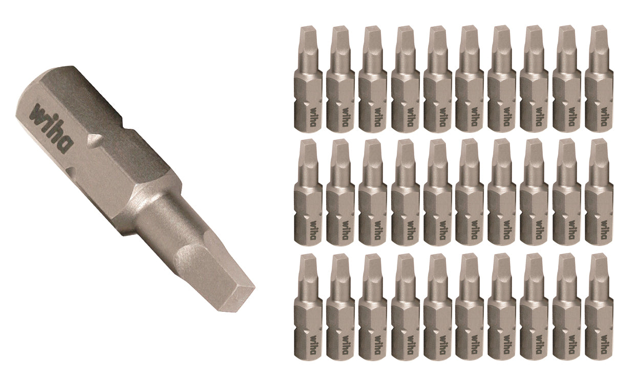 WIHA TOOLS Square Contractor Bits #2 X 25Mm - 30 Piece - WIH-72538 | GarageAndFab.com