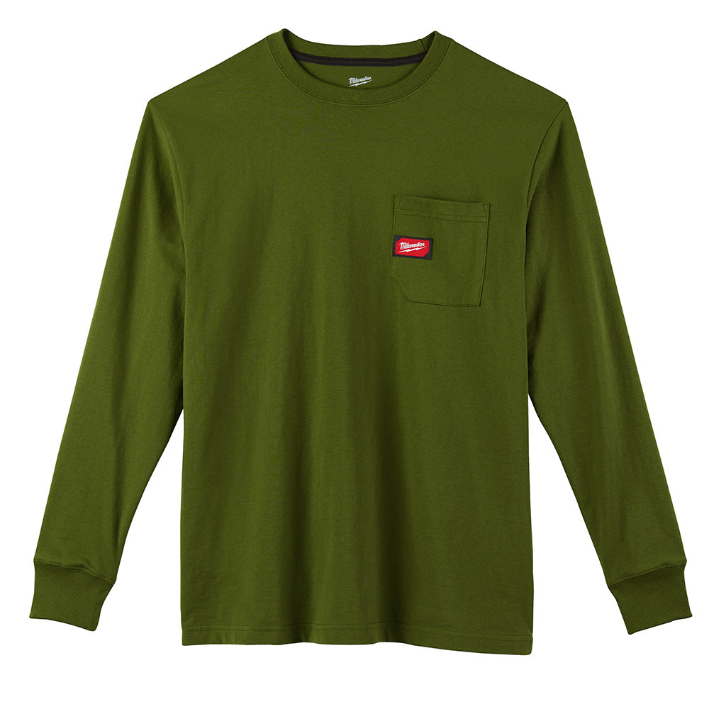 Milwaukee Electric Heavy Duty Pocket Tee - Ls Green L - MLW-602OG-L | MFVCanada.com