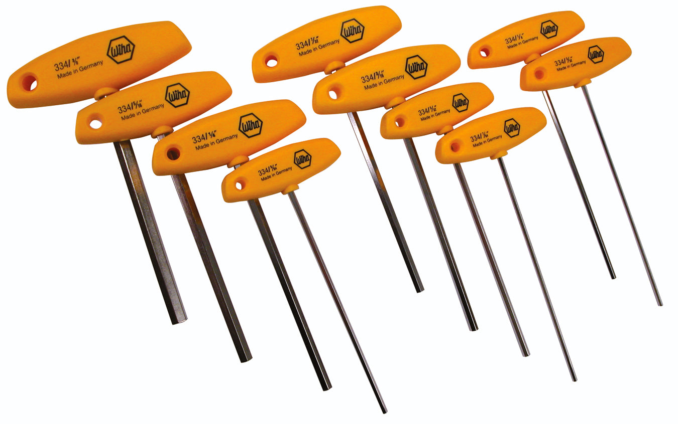 WIHA TOOLS 10 Piece Soft Grip Hex T-Handle Set - WIH-33492 | GarageAndFab.com