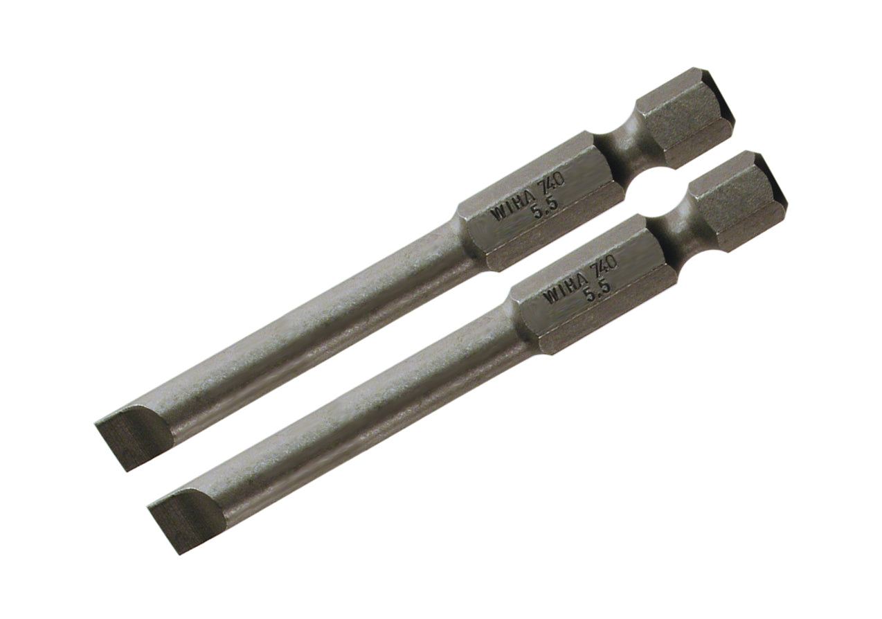 WIHA TOOLS Slotted Power Bit 3.0 X 70Mm - 2 Pack - WIH-73906 | GarageAndFab.com