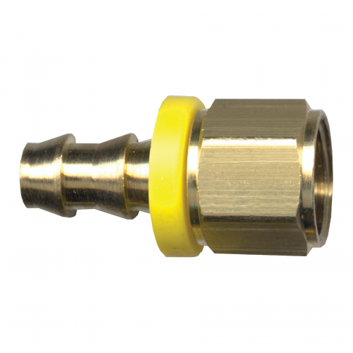 Fairview Grip Hose Barb; 45° Female Inverted Flare 1/4x5/16 Item #: FVF-736-45 | GarageAndFab.com