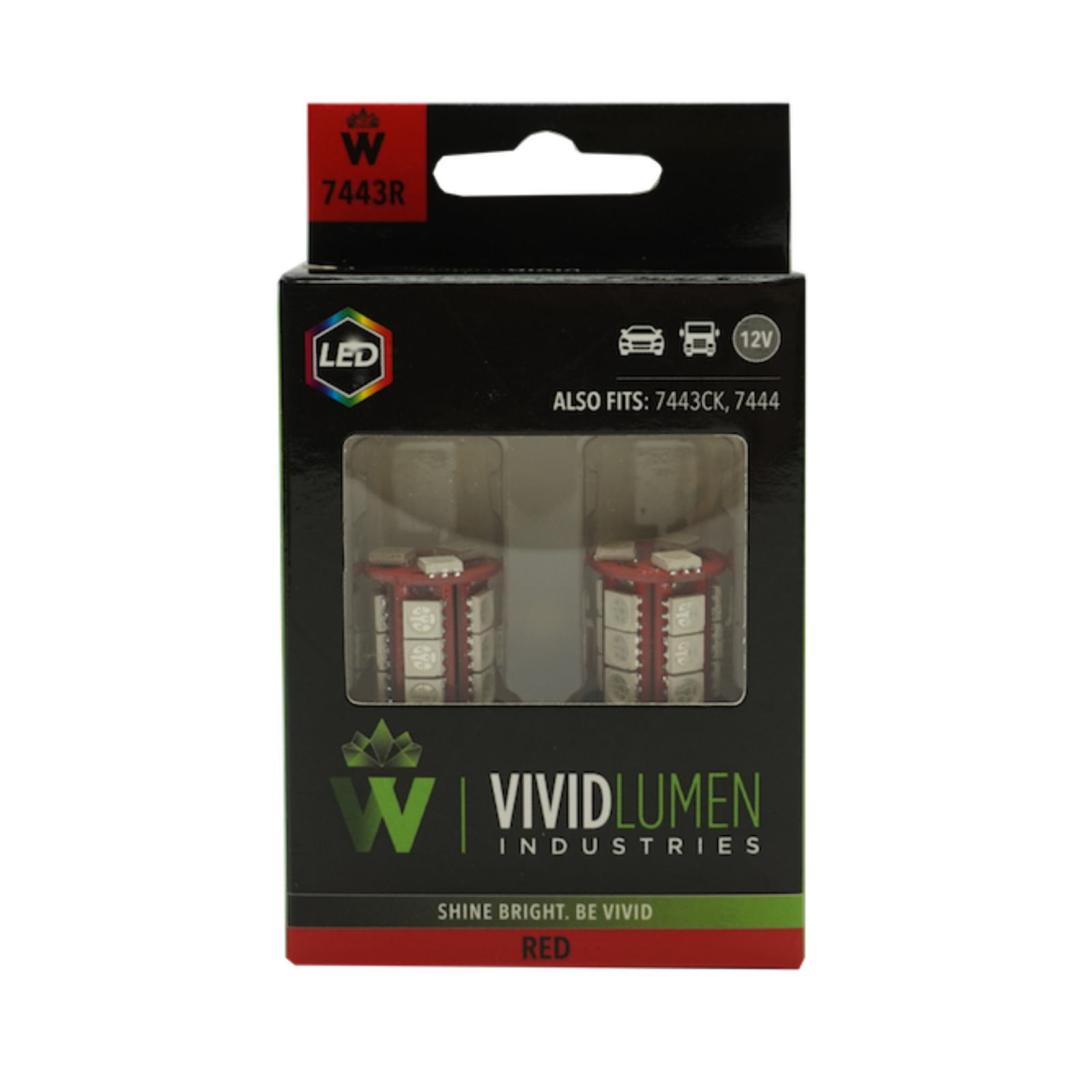Sirius Led Rls 7443 Vivid 7443R-SMD Long Lasting Led Bulbs 7443 Red Pair | GarageAndFab.com