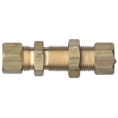 Fairview Brass Comp Bulkhead Union;3/8 Item #: FVF-77-6 | GarageAndFab.com