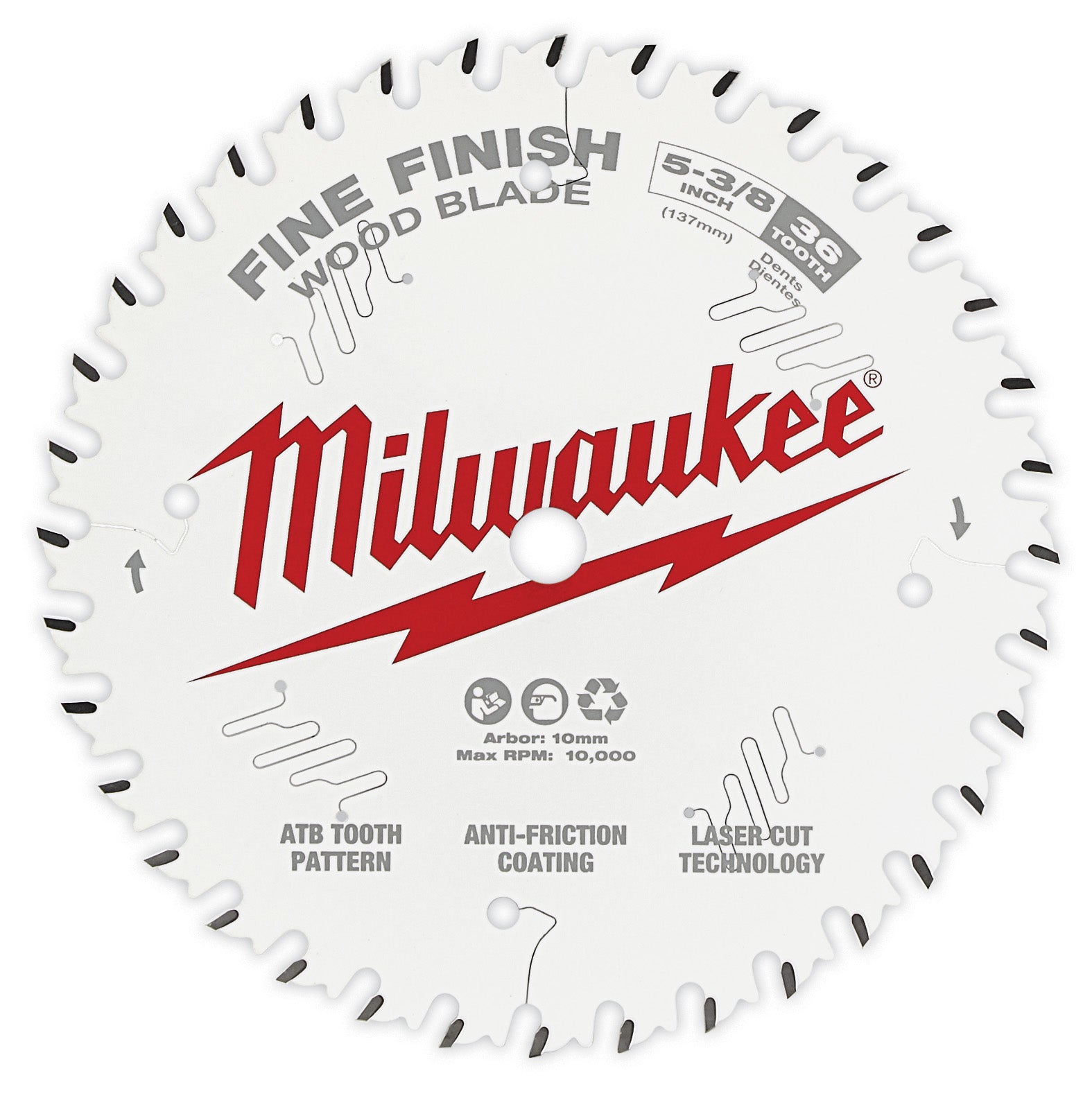 Milwaukee Electric (5) 5-3/8" 36T Fine Finish Bl - MLW-48-40-0524 | MFVCanada.com