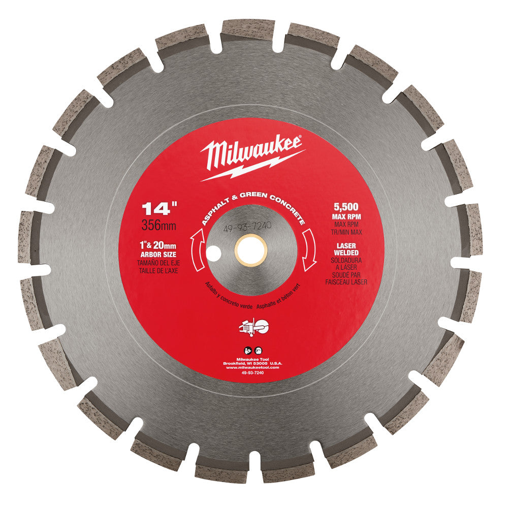 Milwaukee Electric 14"X.125X1/20 m Asphalt/Green - MLW-49-93-7240 | MFVCanada.com