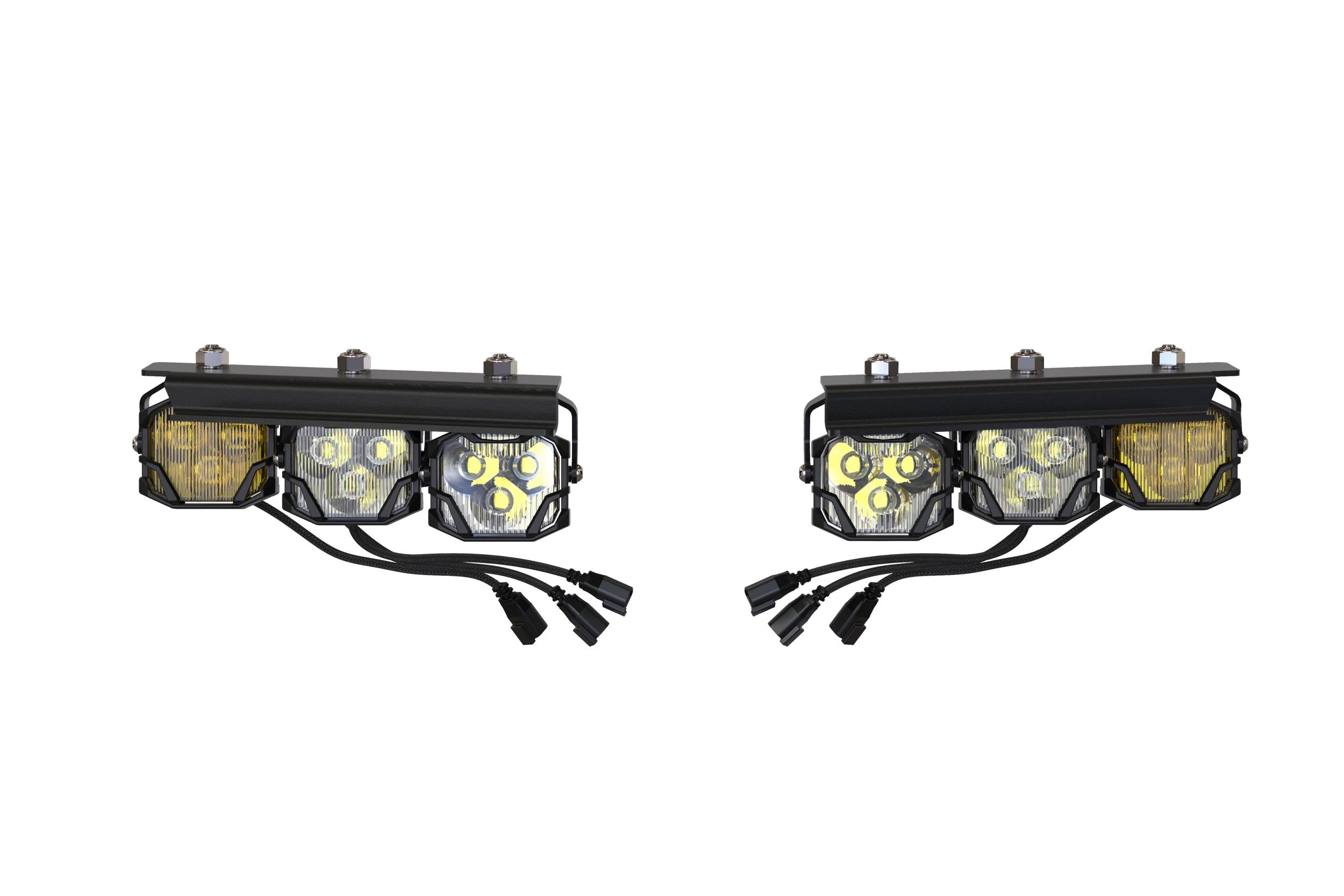Morimoto 4Banger Triple Fog Kit: 2021+ Bronco (brackets and harness) 4B-FOG-BRO-1000 | GarageAndFab.com