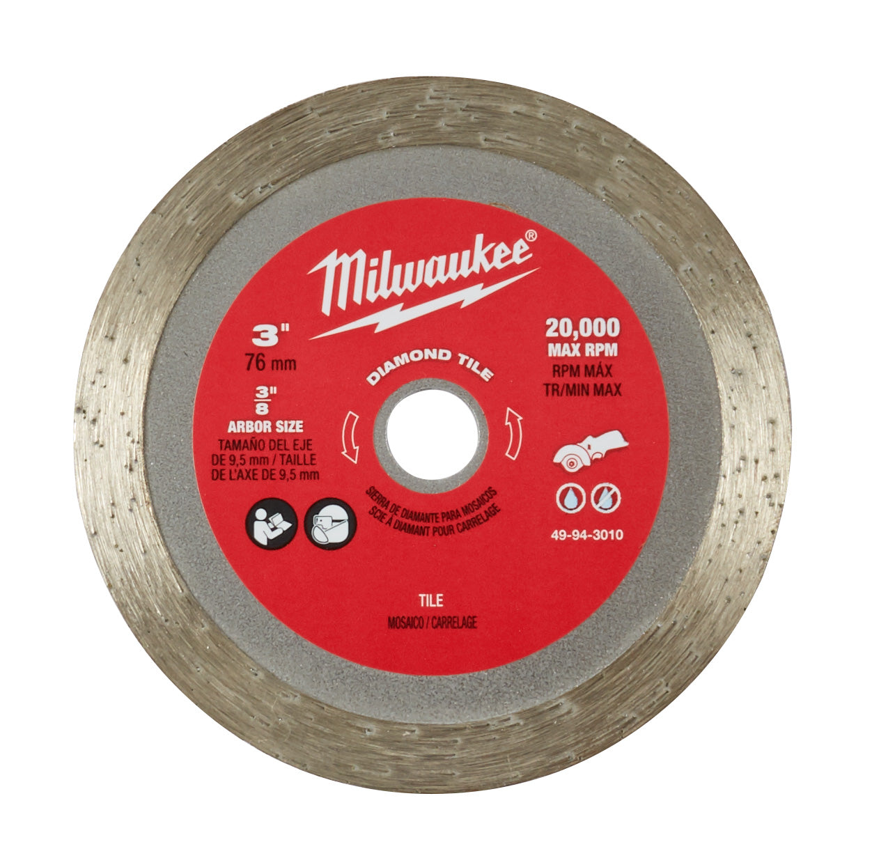 Milwaukee Electric 3" Diamond Tile Blade - MLW-49-94-3010 | MFVCanada.com