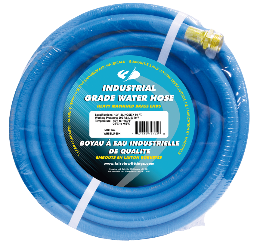 Fairview 1/2 ID Blue Water Hose;75ft Item #: FVF-WH8BLU-75H | GarageAndFab.com