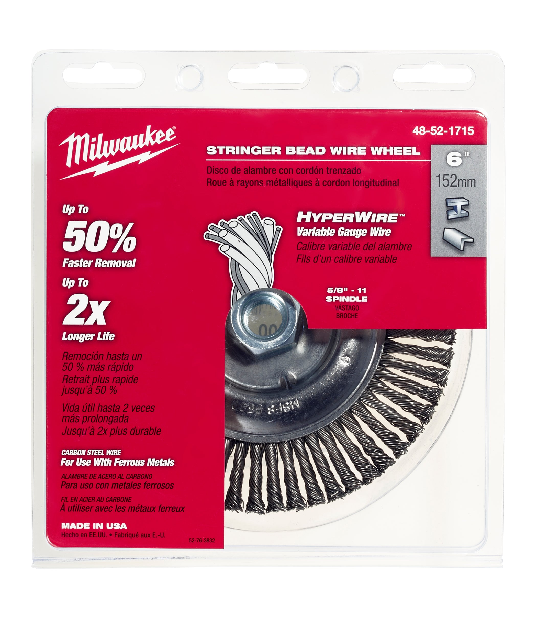 Milwaukee Electric 6" Stringer Bead Wheel-Wrench Brsh - MLW-48-52-1715 | MFVCanada.com