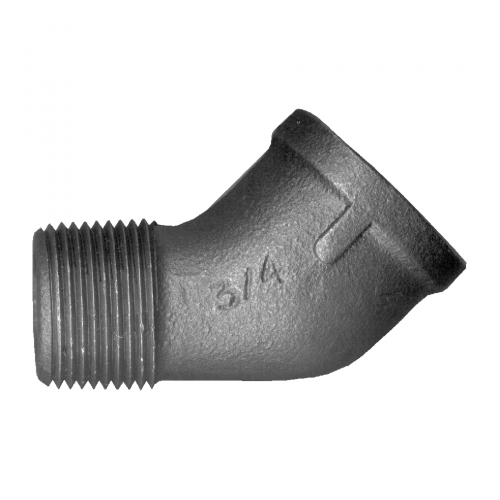 Fairview Black Iron 45 Elbow;1/4MPTx1/4FPT Item #: FVF-BI-124-B | GarageAndFab.com