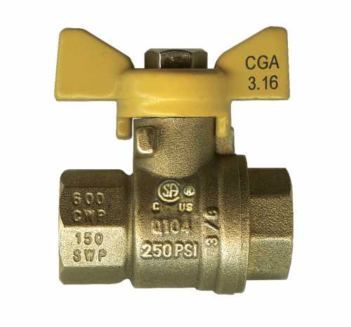 Fairview CGA316 Ball Valve;3/8FPT;T-Handle Item #: FVF-BVT2103-C | GarageAndFab.com