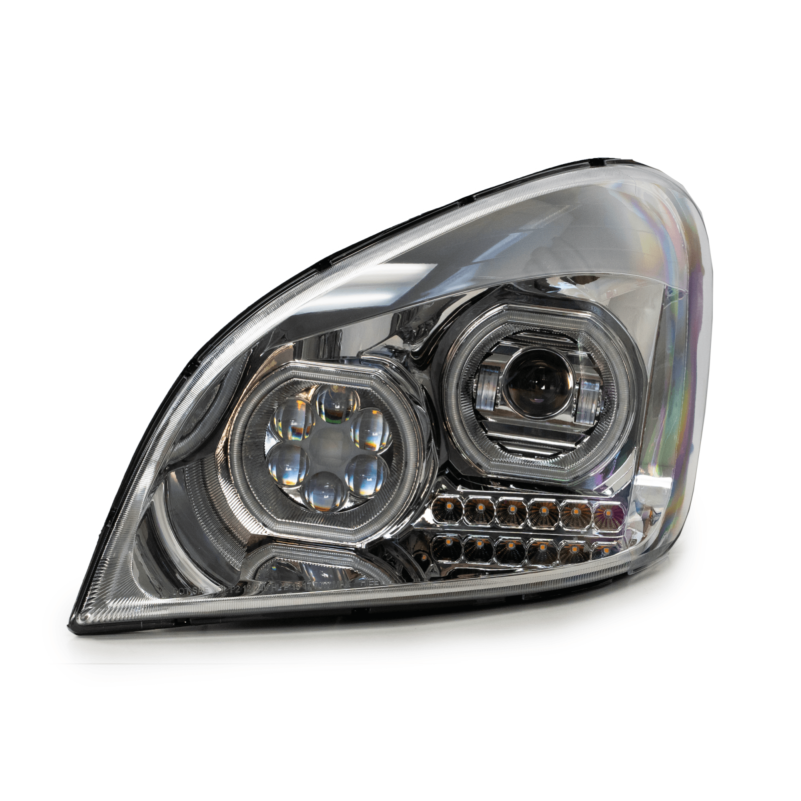Vivid FL01-D Brilliant Series Freightliner Cascadia Led Headlight Chrome Driver 2008-2017 | GarageAndFab.com