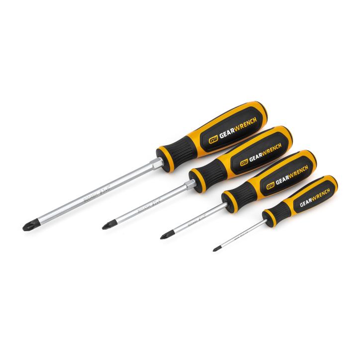 GearWrench Set Scrdr Dual Mat Mag Pozi 4Pc - 80061H - GWR-80061H | GarageAndFab.com