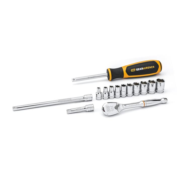 GearWrench Set Socket Std Met 1/4DR 6PT 14Pc - GWR-80326 | GarageAndFab.com