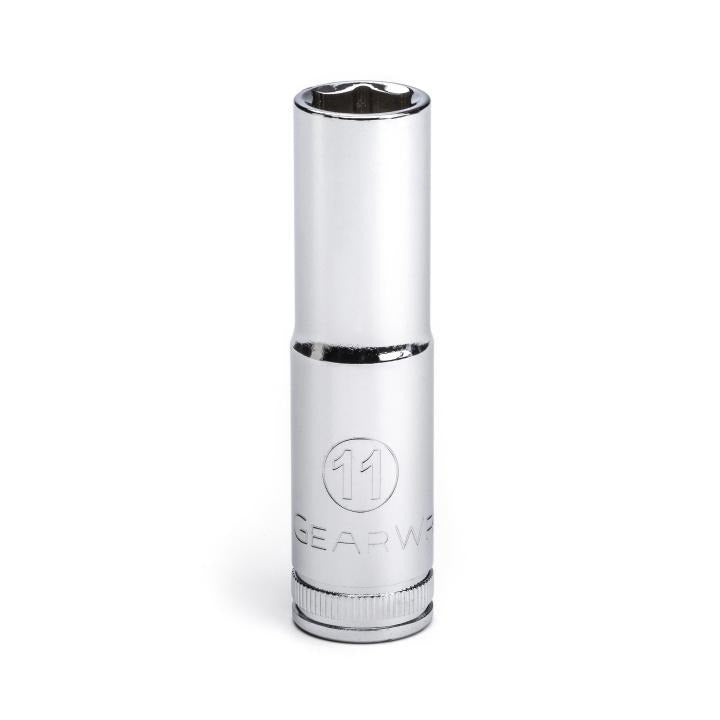 GearWrench Socket Deep 3/8 DR 6PT 11MM - GWR-80393D | GarageAndFab.com